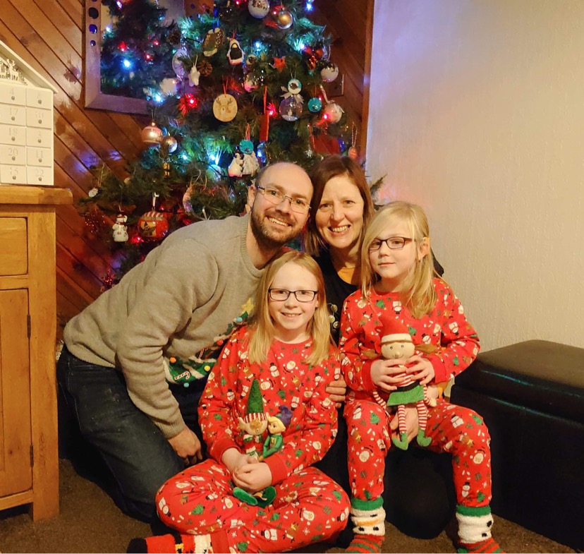 Pat and family at Christmas